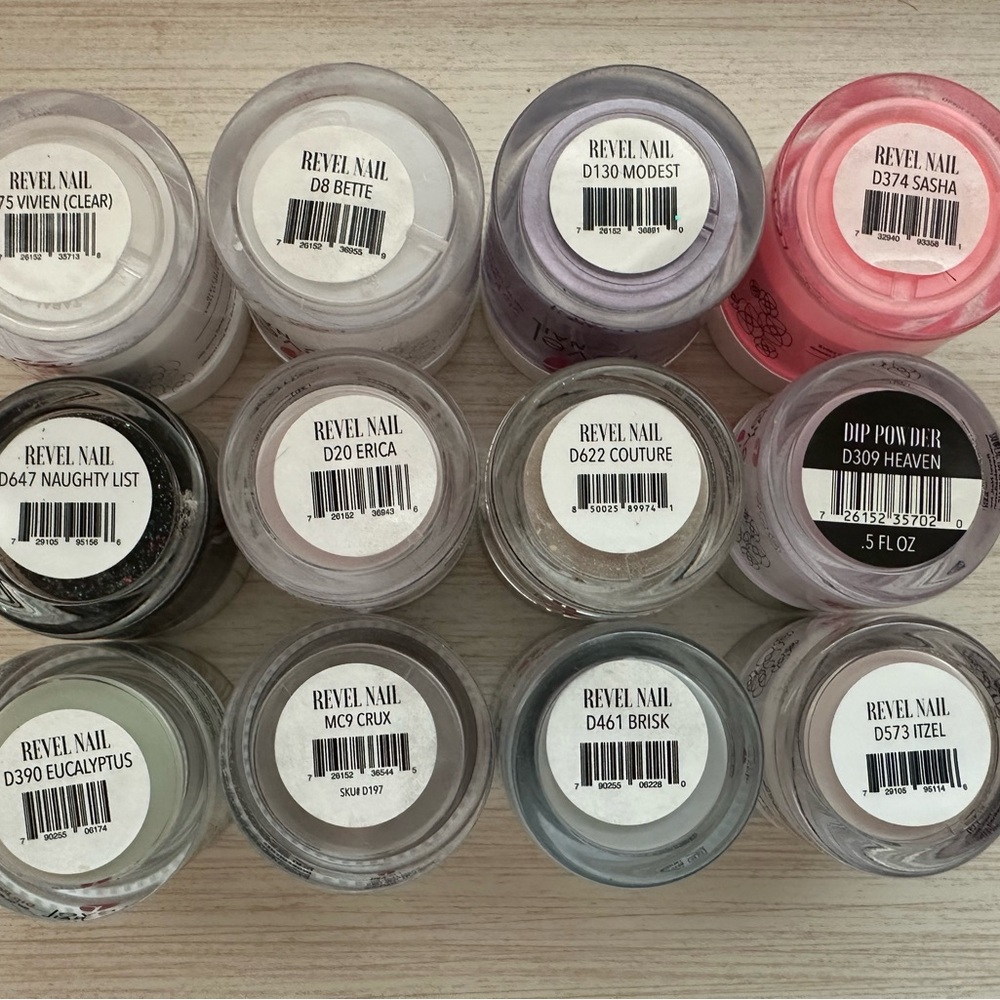 Revel Nail Dip Powders 12 Multi Color Like New - Picture 3 of 3